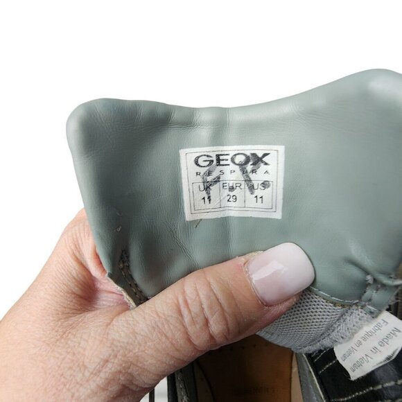 Geox Leather Booties Gray Blue Black Boys Size 11 - Picture 9 of 12